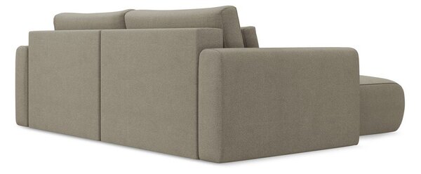 Divano angolare marrone chiaro allungabile/con contenitore (con penisola a sinistra/con chaise lounge) Kapua – Makamii