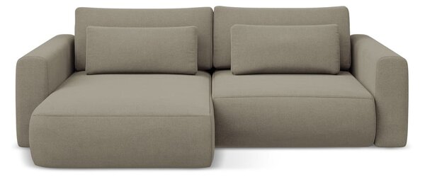 Divano angolare marrone chiaro allungabile/con contenitore (con penisola a sinistra/con chaise lounge) Kapua – Makamii