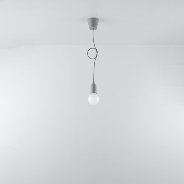 Lampada a sospensione grigia ø 5 cm Rene - Sollux