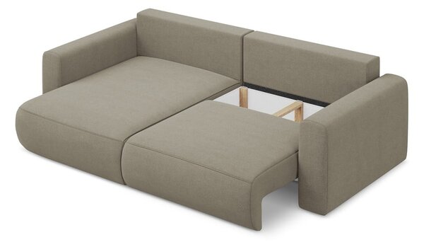 Divano angolare marrone chiaro allungabile/con contenitore (con penisola a sinistra/con chaise lounge) Kapua – Makamii