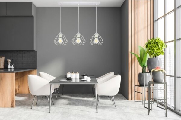 Lampadario a sospensione con filo CEED 3xE27/60W/230V grigio