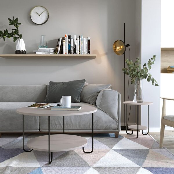Tavolino rotondo grigio ø 80 cm Tonka - Marckeric