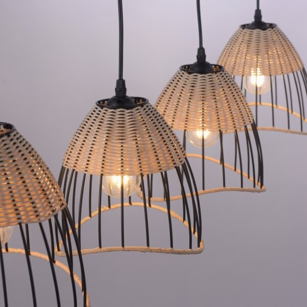 Leuchten Direkt 11156-79 - Lampadario a sospensione con filo REED 4xE27/60W/230V