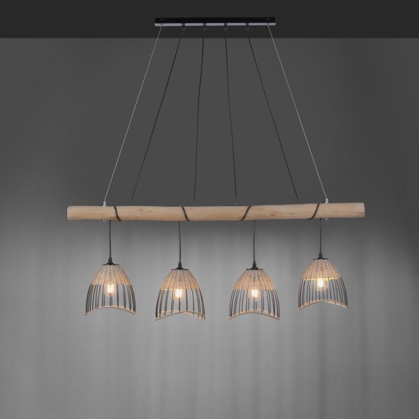 Leuchten Direkt 11156-79 - Lampadario a sospensione con filo REED 4xE27/60W/230V
