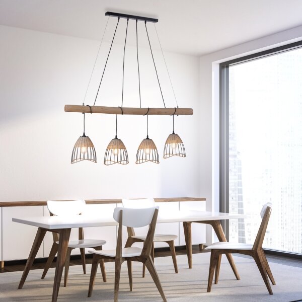 Leuchten Direkt 11156-79 - Lampadario a sospensione con filo REED 4xE27/60W/230V