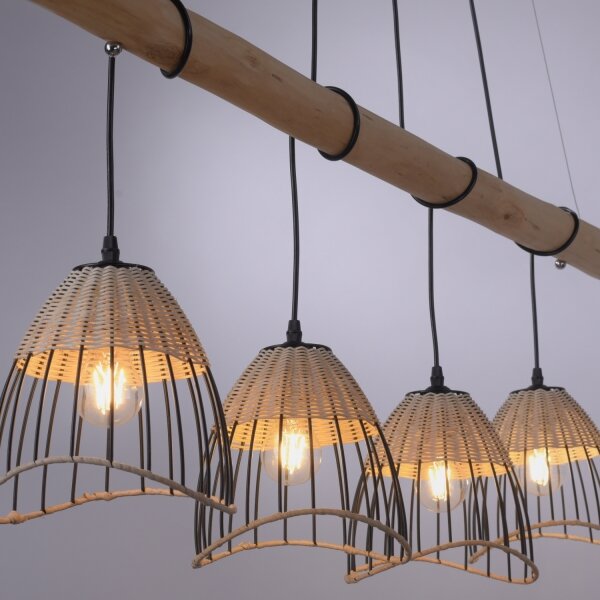 Leuchten Direkt 11156-79 - Lampadario a sospensione con filo REED 4xE27/60W/230V