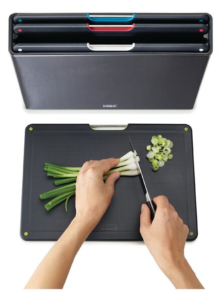 Set di 4 taglieri con supporto 7x35,5 cm Folio - Joseph Joseph