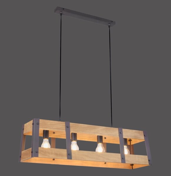 Leuchten Direkt 15721-79 - Lampadario a sospensione con filo CRATE 4xE27/60W/230V