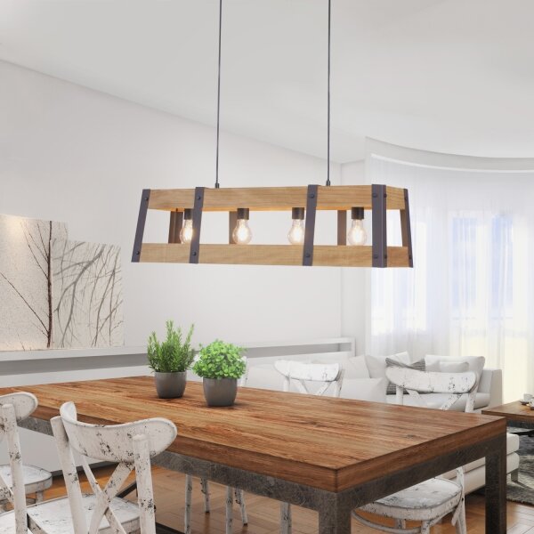 Leuchten Direkt 15721-79 - Lampadario a sospensione con filo CRATE 4xE27/60W/230V
