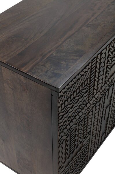 Cassettiera marrone scuro in mango massiccio 160x75x40 cm Kalai – MOME