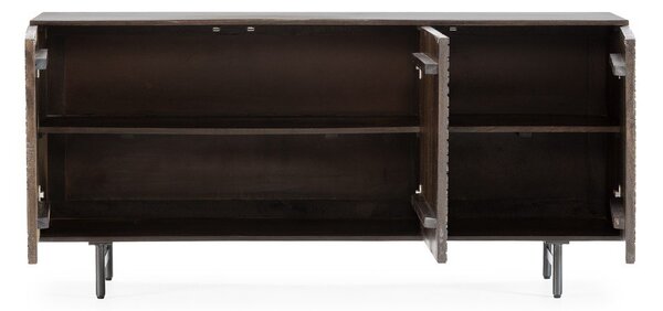 Cassettiera marrone scuro in mango massiccio 160x75x40 cm Kalai – MOME
