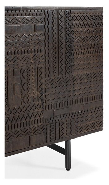 Cassettiera marrone scuro in mango massiccio 160x75x40 cm Kalai – MOME