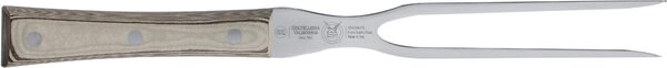 Set Arrosto due pezzi con coltello e forchettone 16 cm colore nocciola, manico in paperstone perfetto per carni e infilzare arrosti e carni