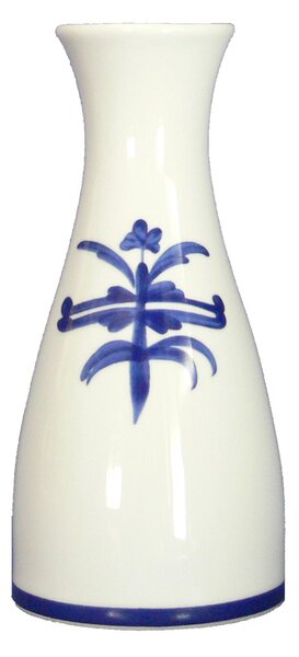 Vaso fiori in porcellana decoro antico ragno h 20 cm in porcellana bianca in lavabile in lavastoviglie