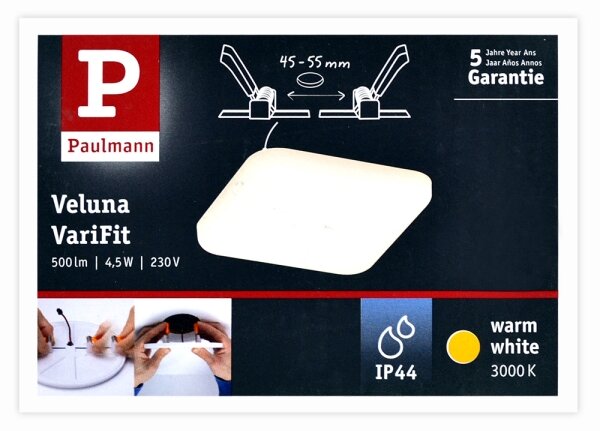 Paulmann 92393 - LED/4,5W IP44 Lampada da incasso per bagno VARIFIT 230V