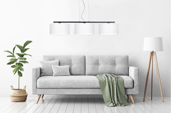 Lampadario a sospensione con filo ASTRA 3xE27/60W/230V bianco