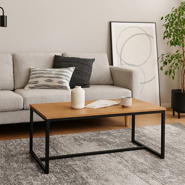 Tavolino da salotto di colore naturale con effetto rovere 47x90 cm Norden – Bonami Essentials