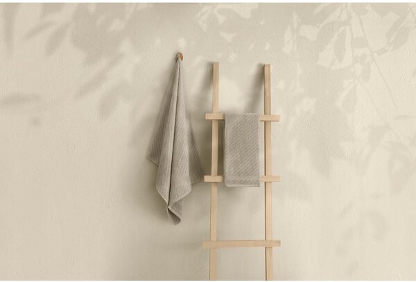 Asciugamani e teli da bagno in cotone beige chiaro in set di 2 pezzi - Foutastic