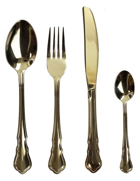 Posate in acciaio inox 16 pezzi in colore oro Posate Imperial - Brandani