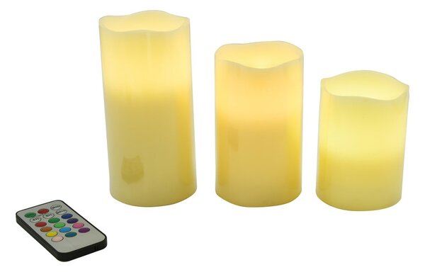 Set di 3 candele a a LED (altezza 10 cm) - Hilight