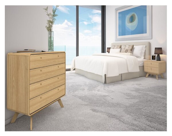 Comodino in rovere decorato in colore naturale Cassie - Støraa