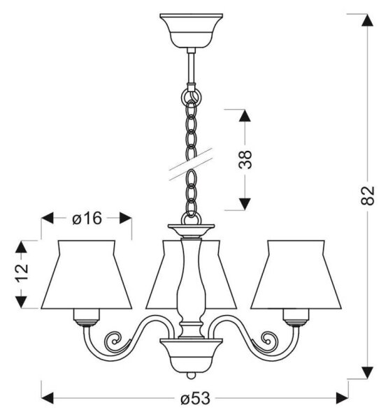 Lampadario a sospensione con filo ZEFIR 3xE27/40W/230V