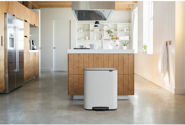 Bidone in acciaio bianco per raccolta differenziata 60 l Bo - Brabantia