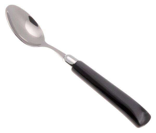 Cucchiaino da Caff� GIADA Set di 6 Pezzi in acciaio 18.10 Lunghezza 16,5 cm manico in Plexiglas con ghiera lavabile in lavastoviglie Nero
