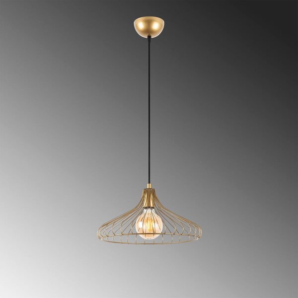 Lampadario dorato con paralume in metallo ø 36 cm Depay – Opviq lights