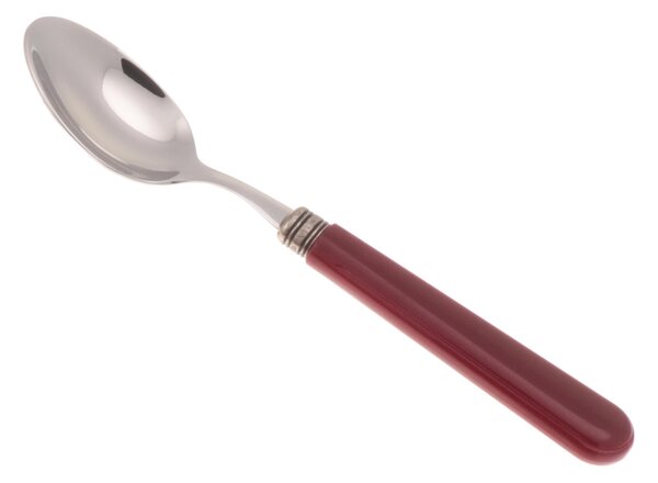 Cucchiaino da Caff� MISTRAL Set di 6 Pezzi in acciaio 18.10 Lunghezza 16,5 cm manico in PPL con ghiera lavabile in lavastoviglie Bordeaux