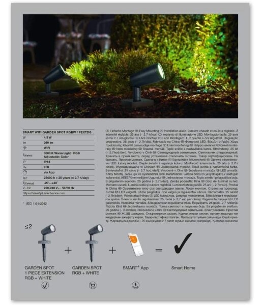 Ledvance - Lampada LED RGB da esterno SMART+ SPOT LED/4.5W/230V IP65 Wi-Fi