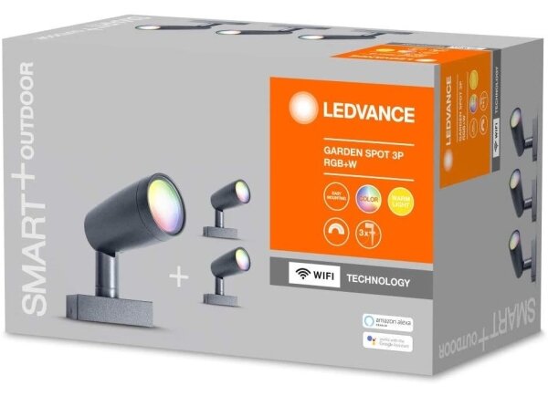 Ledvance - PACK 3x Lampada da esterno LED RGB SMART+ SPOT 3xLED/4.5W/230V IP65 Wi-Fi