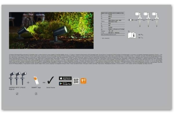 Ledvance - PACK 3x Lampada da esterno LED RGB SMART+ SPOT 3xLED/4.5W/230V IP65 Wi-Fi