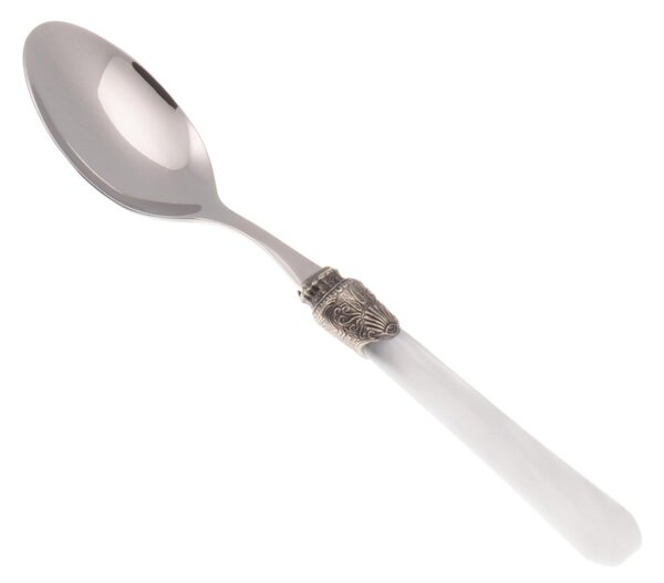 Cucchiaino da Caff� Modello Penelope Set di 6 Pezzi in acciaio 18.10 Lunghezza 26 cm manico in PPMA lavabile in lavastoviglie colore Bianco