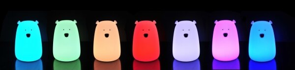 Lampada touch LED RGB per bambini BEAR LED/0,8W/5V rosa + USB
