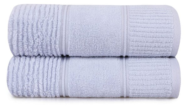 Set di asciugamani tipo terry azzurri in cotone 2 pz 50x90 cm Daniela – Foutastic