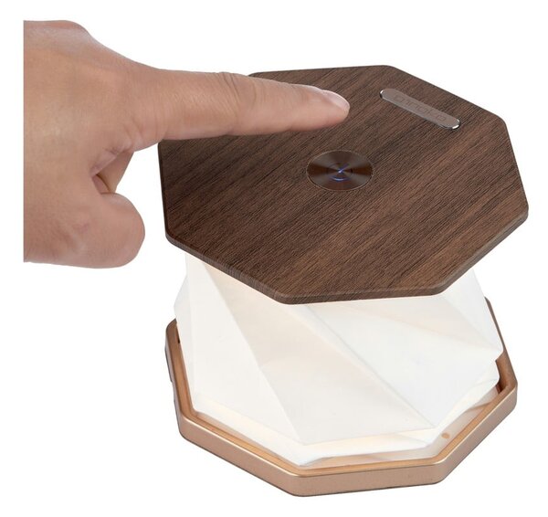 Decorazione luminosa marrone con ricarica USB ø 12 cm Twist Hexagon – Gingko