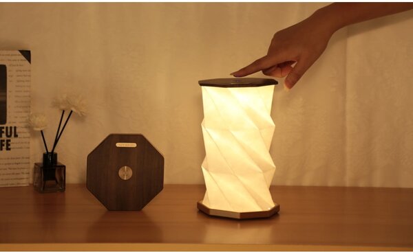 Decorazione luminosa marrone con ricarica USB ø 12 cm Twist Hexagon – Gingko