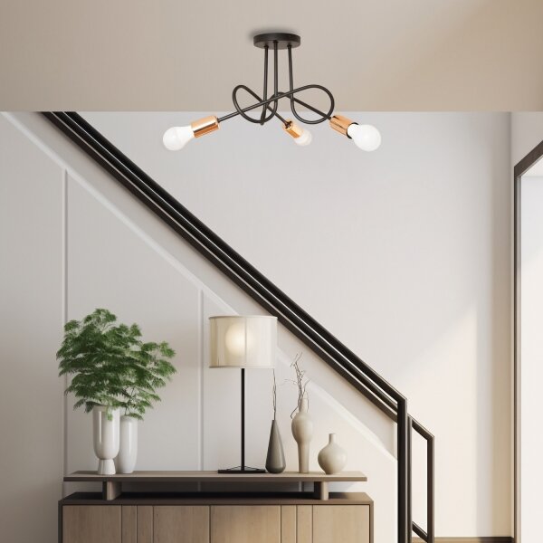Lampadario a LED da incasso OXFORD 3xE27/15W/230V Nero