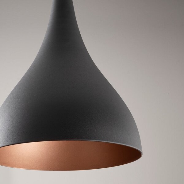 Lampadario nero con paralume in metallo ø 22 cm Sağlam – Opviq lights