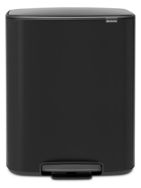 Bidone in acciaio nero opaco 60 l Bo - Brabantia