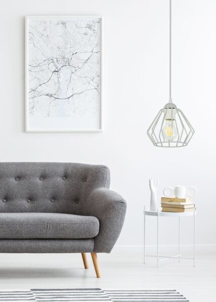 Lampadario a sospensione con filo CEED 1xE27/60W/230V grigio