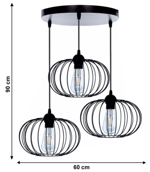 Lampadario a plafone BOCCA 3xE27/60W/230V
