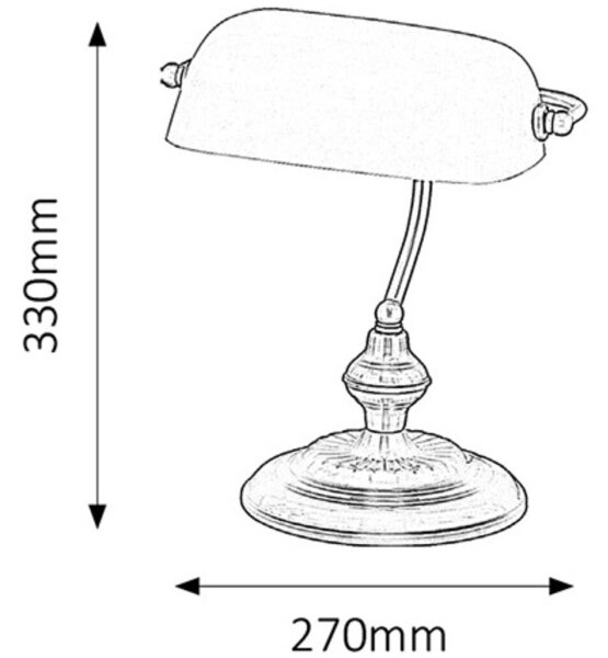 Rabalux 4038 - Lampada da tavolo BANK 1xE27/60W/230V