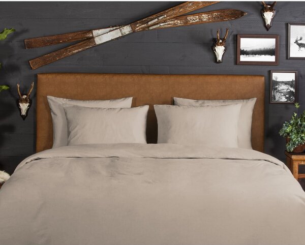 Biancheria da letto marrone in flanella per letto matrimoniale/per letto prolungato 240x220 cm – Good Morning
