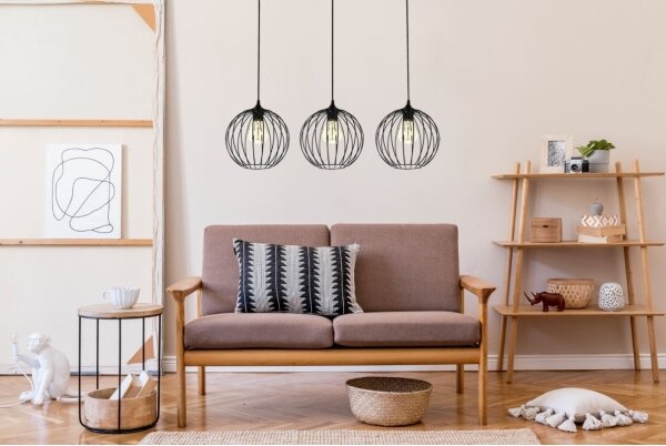 Lampadario a sospensione con filo MATT 3xE27/60W/230V