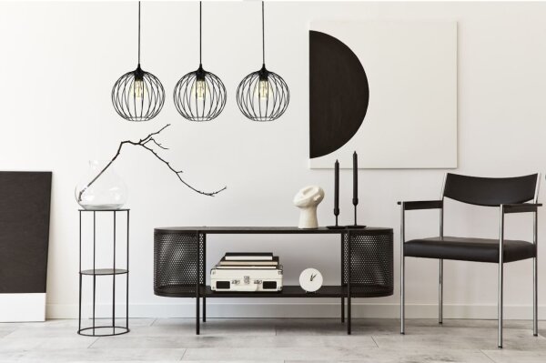 Lampadario a sospensione con filo MATT 3xE27/60W/230V