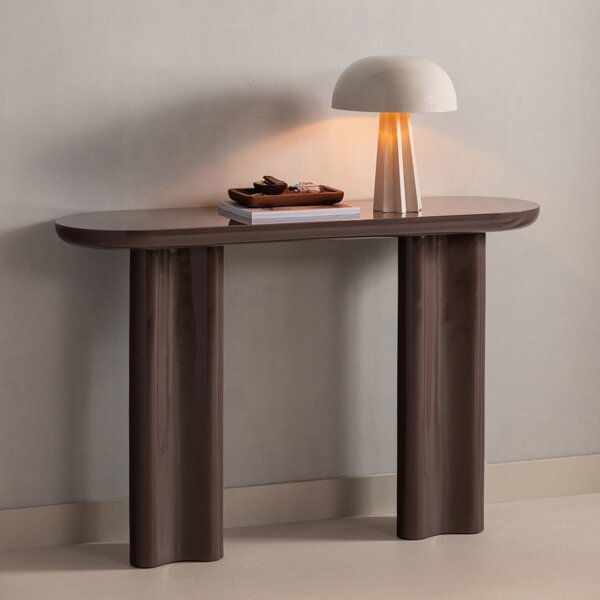 Tavolo consolle marrone scuro lucido 35x120 cm Evara – WOOOD