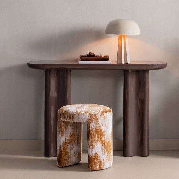 Tavolo consolle marrone scuro lucido 35x120 cm Evara – WOOOD