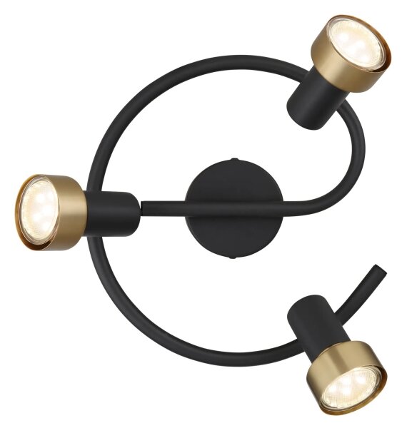 Globo 57917-3G - Faretto MASON 3xGU10/25W/230V nero/oro